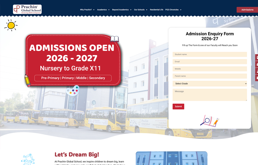 Prachin Global School – Website, SEO & PPC Campaign
